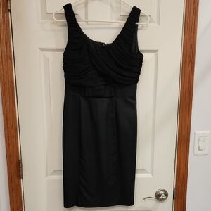 H&M Black Ruched Midi Dress